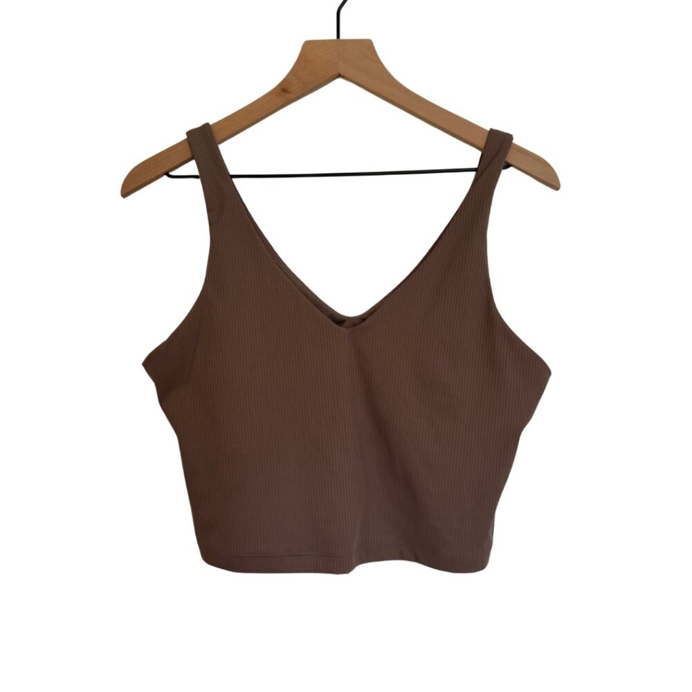 Athleta Ribbed V-Neck Cropped Tank Top – L